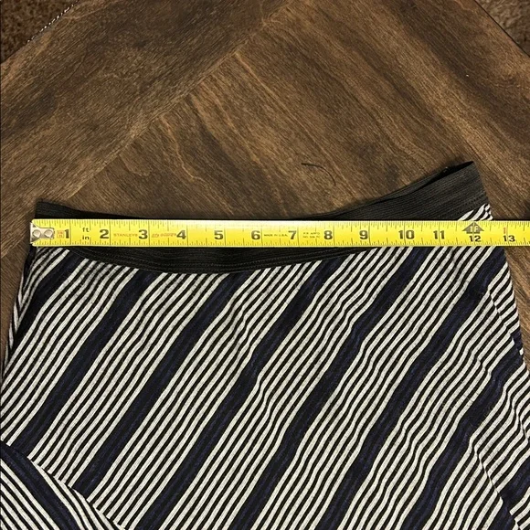 Bobeau Striped Blue & Grey Partially Lined Maxi Skirt - Picture 7 of 10